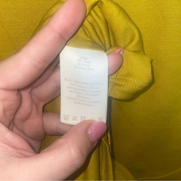 Boden Alexis Jersey Mustard Yellow Knee Length Dress 6P - Picture 8 of 11